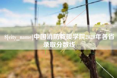 阳泉中国消防救援学院2020年各省录取分数线