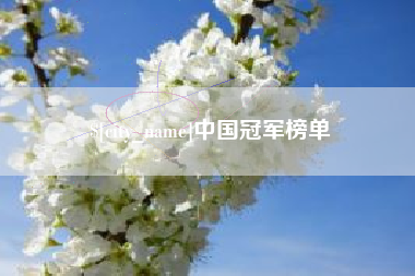 阳泉中国冠军榜单