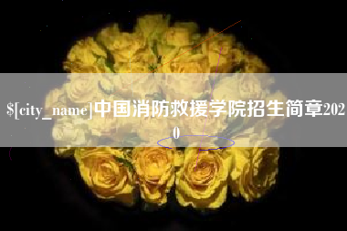 阳泉中国消防救援学院招生简章2020