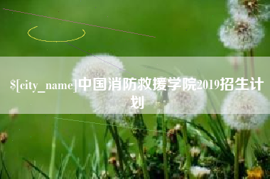 阳泉中国消防救援学院2019招生计划